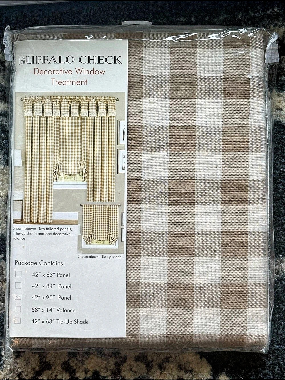 Achim Buffalo Check Decorative Window Treatment Curtain Panel (8 panels total)